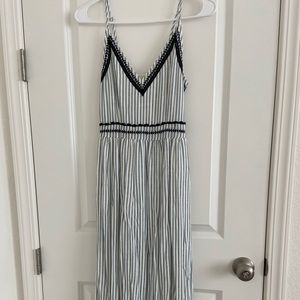 Blue and white maxi dress